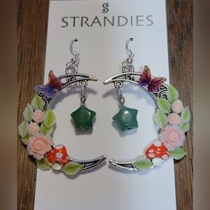 Halfmoon floral earrings